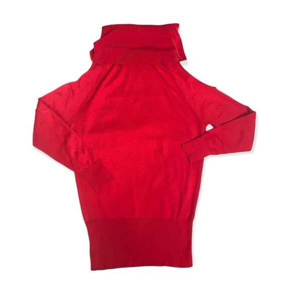 The Limited Red Cowl Neck Cold Shoulder Pullover Sweater - Picture 1 of 5